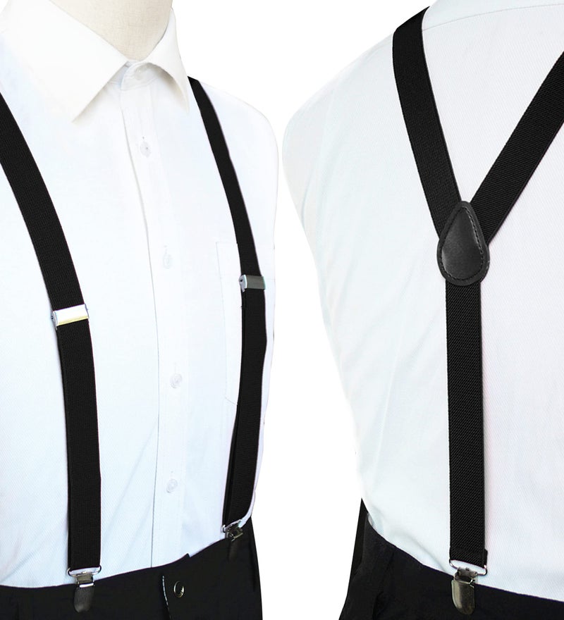 JEMYGINS Black Mens Suspender with 3 Strong Clips Adjustable Braces(2) - Image 2