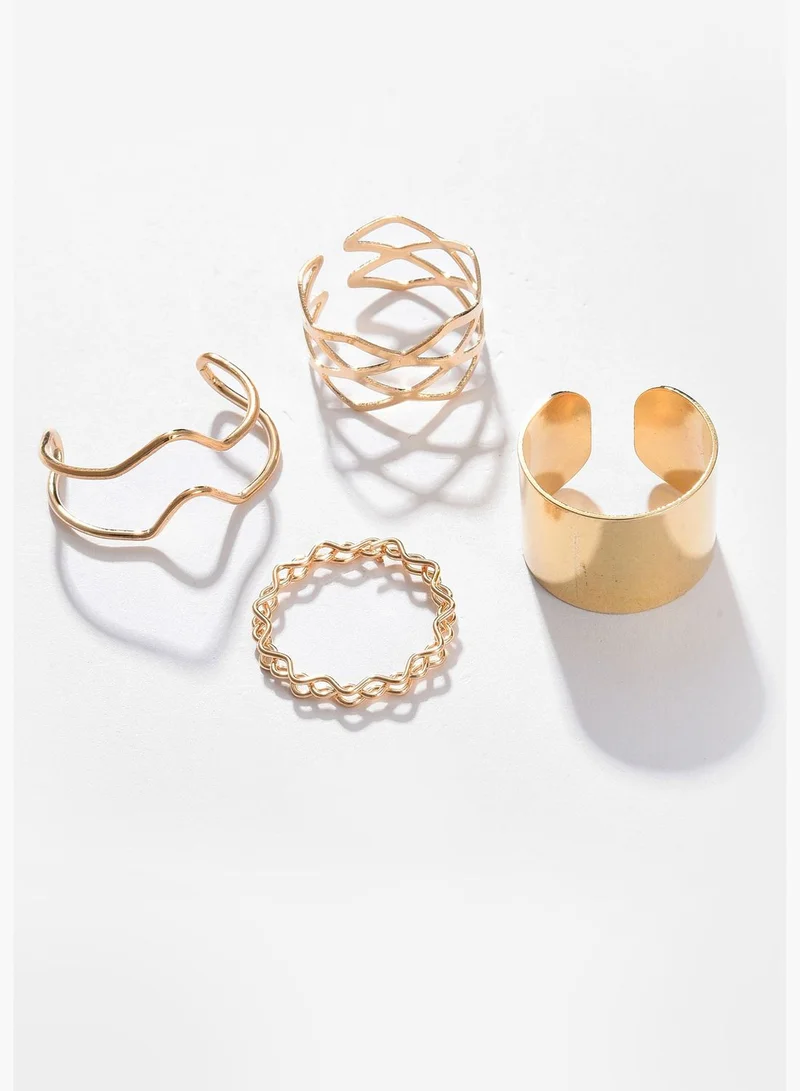 SOHI Gold Plated Designer Ring