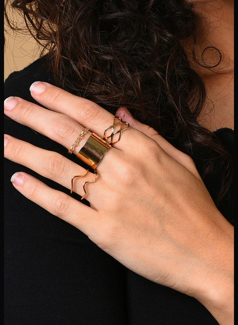 SOHI Gold Plated Designer Ring