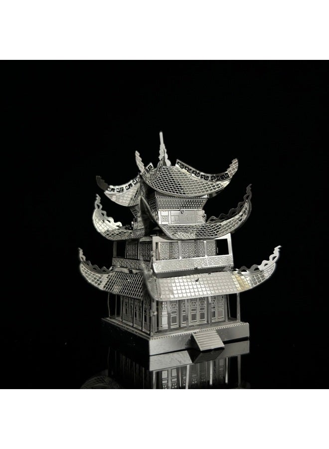 Loquat Metal Weiyang Palace 3D Metal Jigsaw Puzzle DIY Handmade Puzzle Assembled Model Adult Toys Ornaments Gift-Color:Yueyang Tower - Image 1