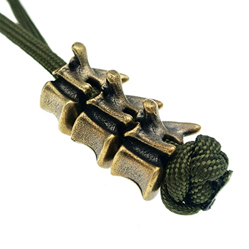 KMOATIM Antique Brass 3PCS Vertebra Paracord Beads,EDC Charms Pendant for Knife Tools Lanyard Cord Bead Stopper Bracelet Keychains DIY Metal Accessories (Retro Gold) - Image 1