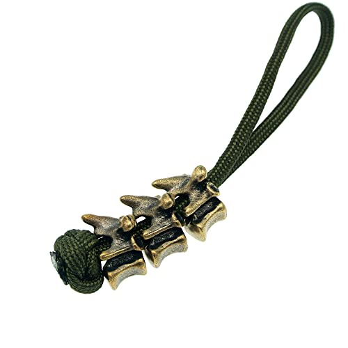 KMOATIM Antique Brass 3PCS Vertebra Paracord Beads,EDC Charms Pendant for Knife Tools Lanyard Cord Bead Stopper Bracelet Keychains DIY Metal Accessories (Retro Gold) - Image 5