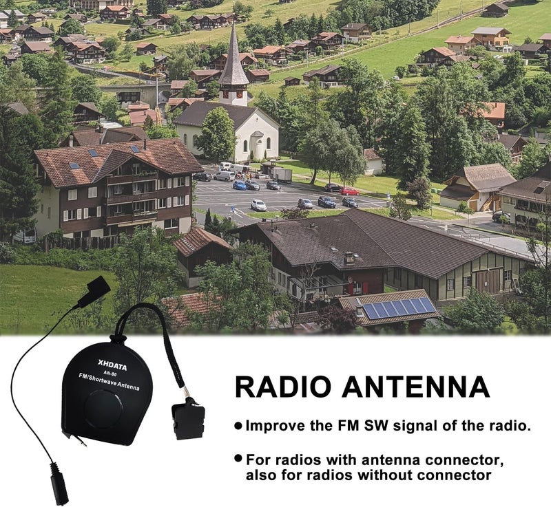 XHDATA AN-80 Shortwave Reel Antenna FM SW External Antenna Whip Antenna to Improve Signal Reception Suitable for FM SW Radio - Image 3