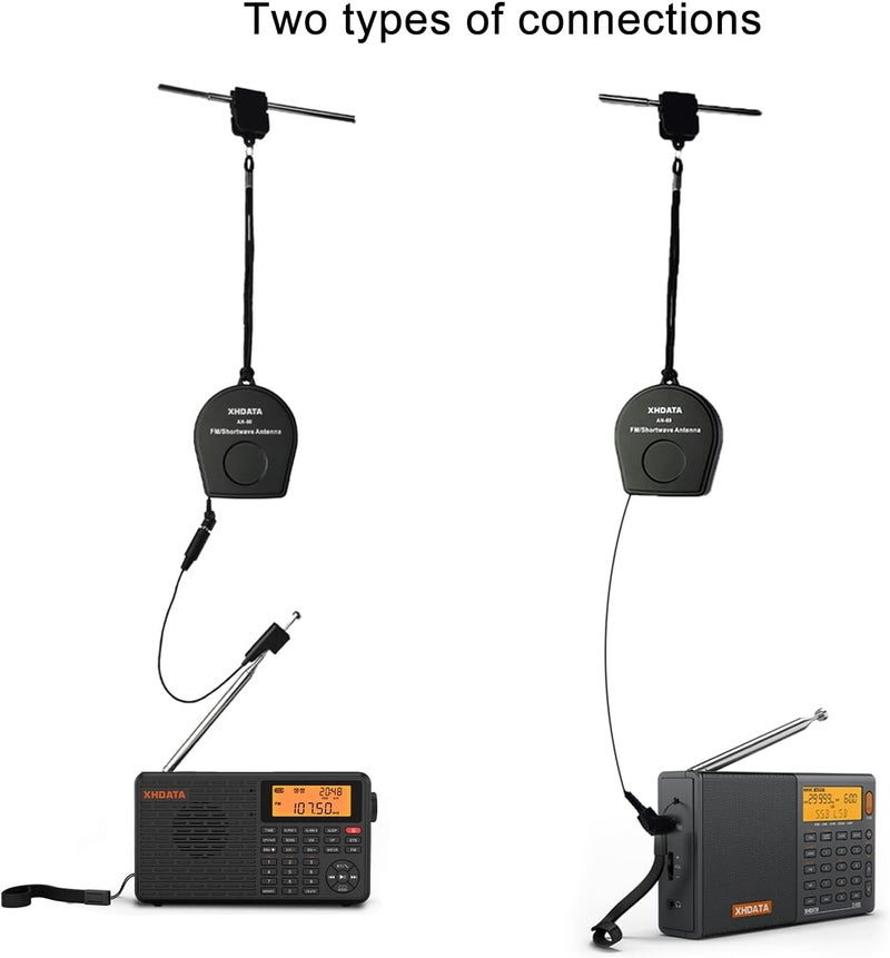 XHDATA AN-80 Shortwave Reel Antenna FM SW External Antenna Whip Antenna to Improve Signal Reception Suitable for FM SW Radio - Image 4