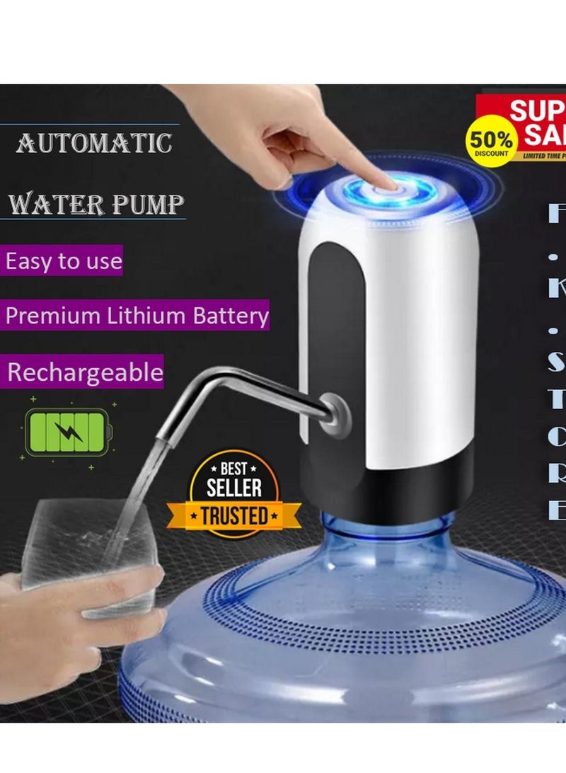 Phone Planet Rechargeable Pump Bottled Automatic Water Dispenser Black White 9.4x9x13.9cm - Image 2