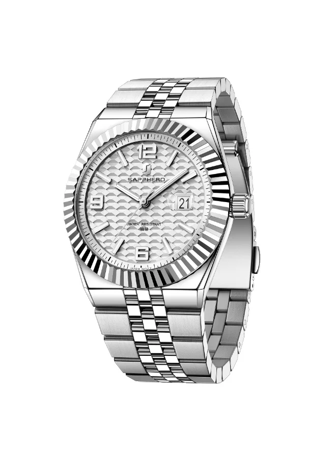 Sapphero SAPPHERO Mens Watches Men’s Quartz Analog Watch Stainless Steel Bracelet with Date Window Luminous Designer 50M Water Resistant Luxury Watch for Business Work Sport Casual Dress Elegant Gifts