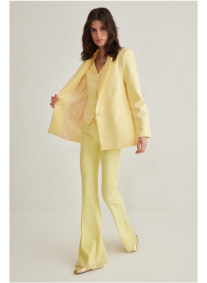 trendyol - Yellow Striped Blazer Jacket Twoaw20Ce0316 - Image 1