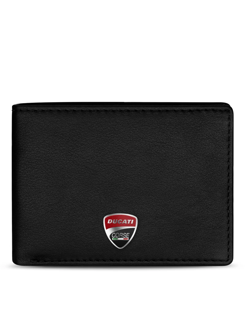 دوكاتي كورس Lucca Black Genuine Leather Wallet For Men