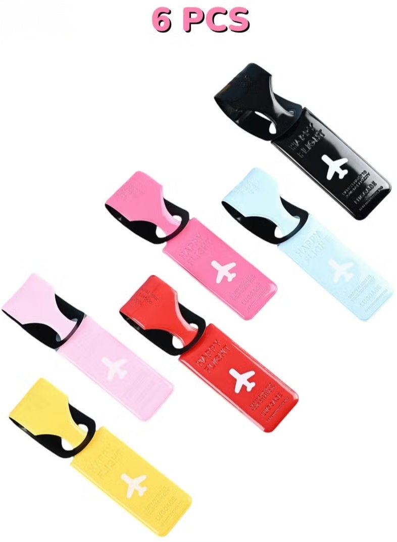 6 Pack Luggage Tags for Suitcases, Travel Tags for Baggage, Bag Handbag Tags with Name ID Card Easily Identify Your Suitcase - Image 1