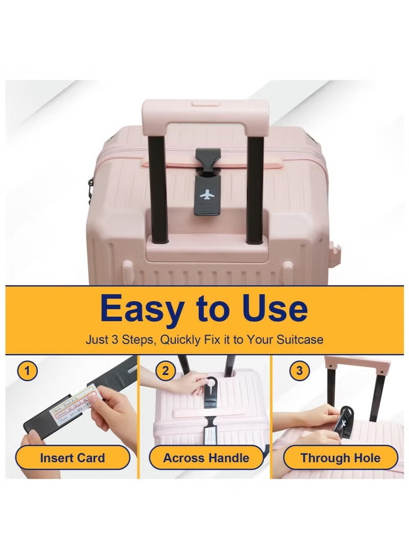 6 Pack Luggage Tags for Suitcases, Travel Tags for Baggage, Bag Handbag Tags with Name ID Card Easily Identify Your Suitcase - Image 3