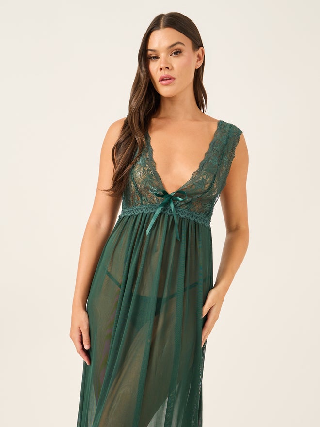 Styli Styli Floral Lace and Scallop Edge Babydoll with Briefs  - Image 2