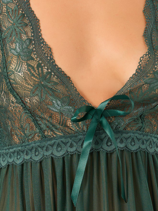 Styli Styli Floral Lace and Scallop Edge Babydoll with Briefs  - Image 3