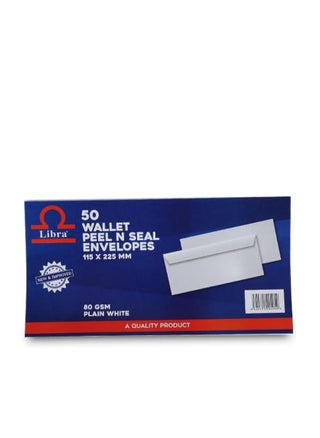 Libra 50 Wallet Peel and Seal Envelops|White Envelopes 80gsm 50pcs packet - pzsku/Z89F1BE05406586700DA3Z/45/_/1710948231/4785ce80-1934-4e8c-8eb9-0af4e98d9461