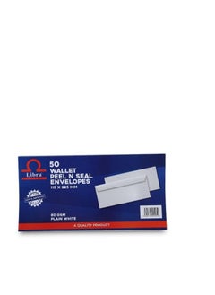 Libra Libra 50 Wallet Peel and Seal Envelops|White Envelopes 80gsm 50pcs packet  - Image 3
