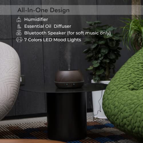 Reffair Caligo 100 Essential Oil Diffuser, Humidifier with Bluetooth speaker | 1L Large Capacity | 7 LED Mood Lights | Perfect for Home Decor, Meditation & Relaxation - Image 3