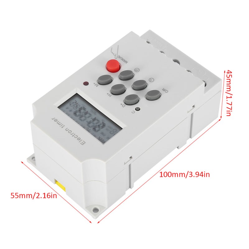 KG316T-II مفتاح زمني رقمي 30 أمبير مبرمج مفتاح تحكم زمني إلكتروني (220 فولت متردد) - Image 3