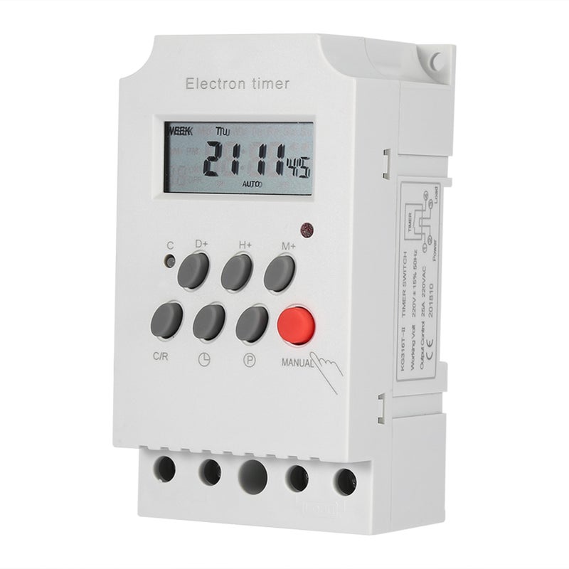 KG316T-II مفتاح زمني رقمي 30 أمبير مبرمج مفتاح تحكم زمني إلكتروني (220 فولت متردد) - Image 1
