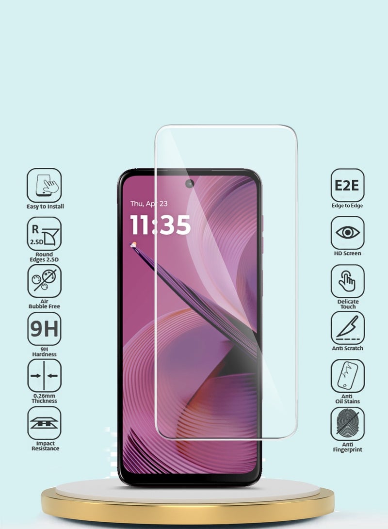 GMAX Motorola Moto G55 5G 2024 Premium Series Curved Edges 9H 2.5D Tempered Glass Screen Protector - Clear - Image 2