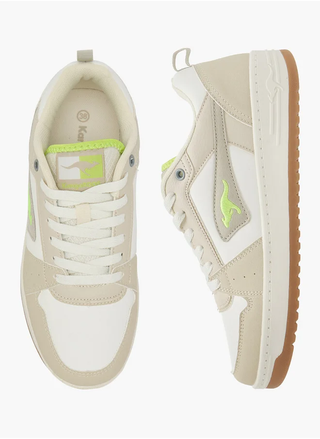kangaROOS Women's Panelled Sneakers with Lace-Up Closure