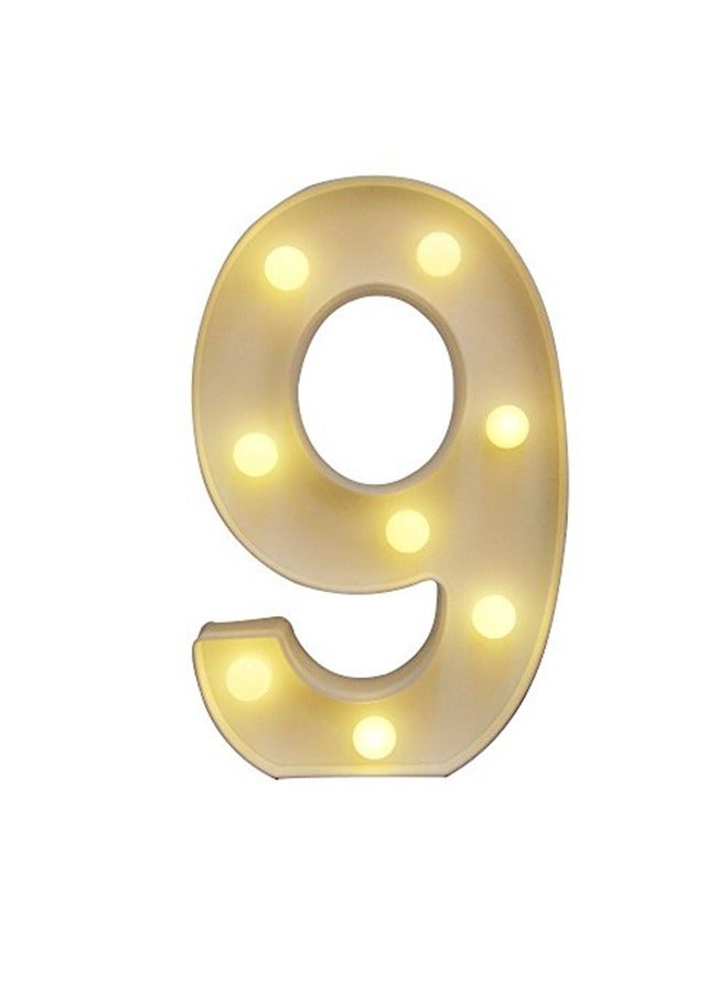 LED Marquee Sign Light Up Letters, Alphabet Light Up Letters Sign, Battery Powered LED Letter Lights for Night Light, Wedding, Party (Number 9) - Image 2