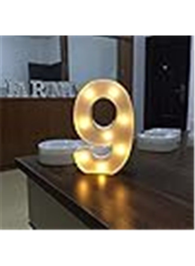 LED Marquee Sign Light Up Letters, Alphabet Light Up Letters Sign, Battery Powered LED Letter Lights for Night Light, Wedding, Party (Number 9) - Image 4