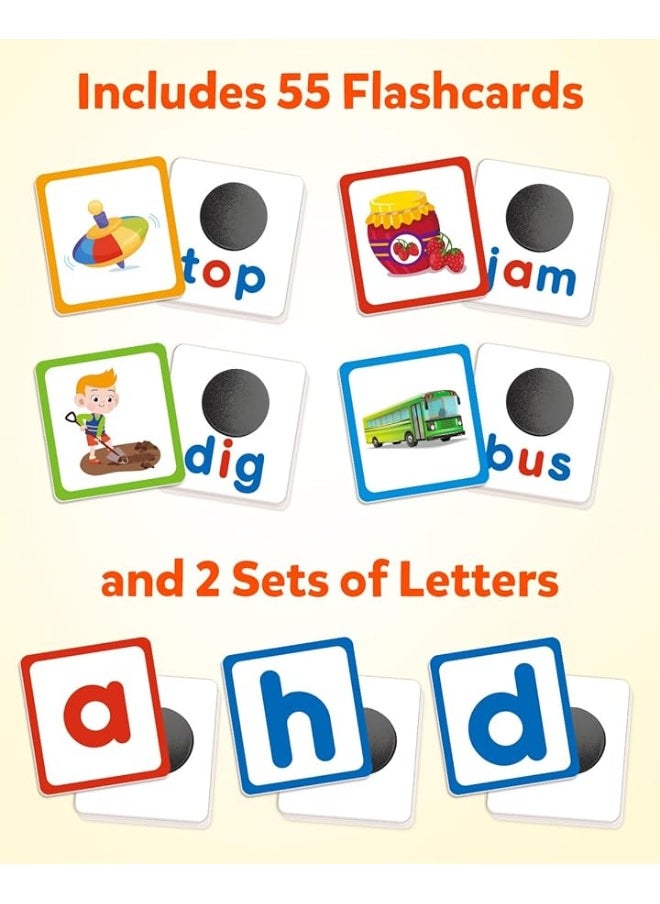 Coogam Coogam CVC Word Builder, Magnetic Sight Word Games with Flashcards, Matching Letter Reading and Spelling Game, Montessori Alphabet Educational Toy Gift for Preschool 3 4 5 Year Old Kids Toddlers  - Image 3