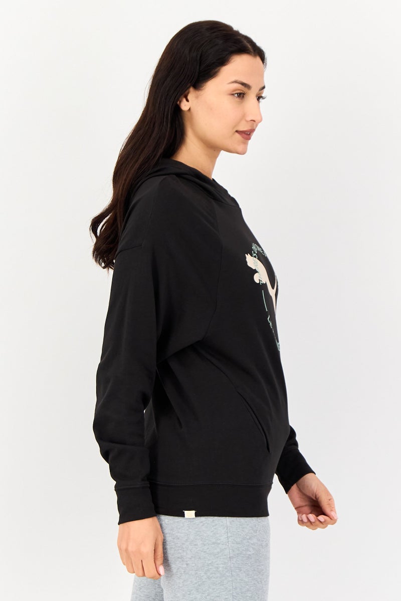 PUMA هودي خارجي طويل الأكمام للنساء، رياضي، أسود - Image 4
