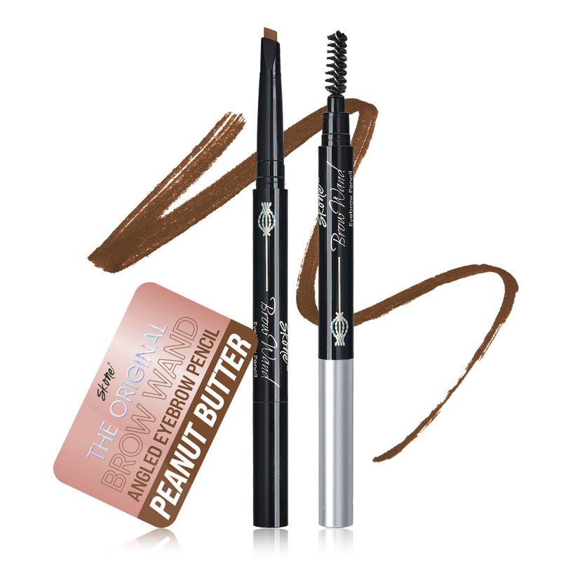 Skone Cosmetics The Original Brow Wand Eyebrow Pencil with Brush - Dual-Sided Retractable Waterproof Long-Lasting Brown Eye Brow Pencils for Women with Sleek Eyebrows - Peanut Butter for Blondes - Image 1