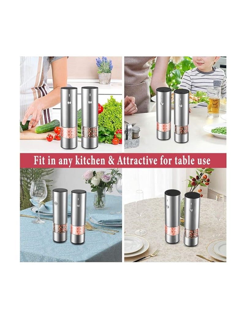 كيتكودي مجموعة مطاحن الملح والفلفل الكهربائية – قابلة لإعادة الشحن عبر USB، تصميم عصري متين، مطحنة أوتوماتيكية للفلفل الأسود وملح البحر - Image 2