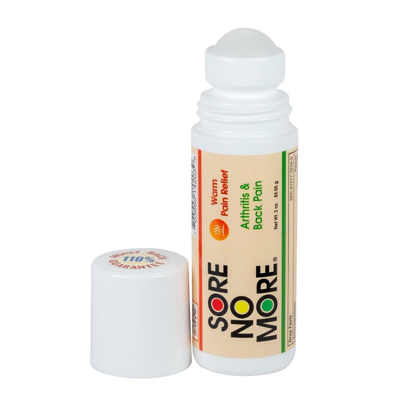 Sore No More Warm Arthritis Pain Relief Roll On Targeted Reliever for Back Neck Hands Feet Soothing FastActing Formula for Aches and Pains NonGreasy with Orange Aroma 3 oz - Image 3