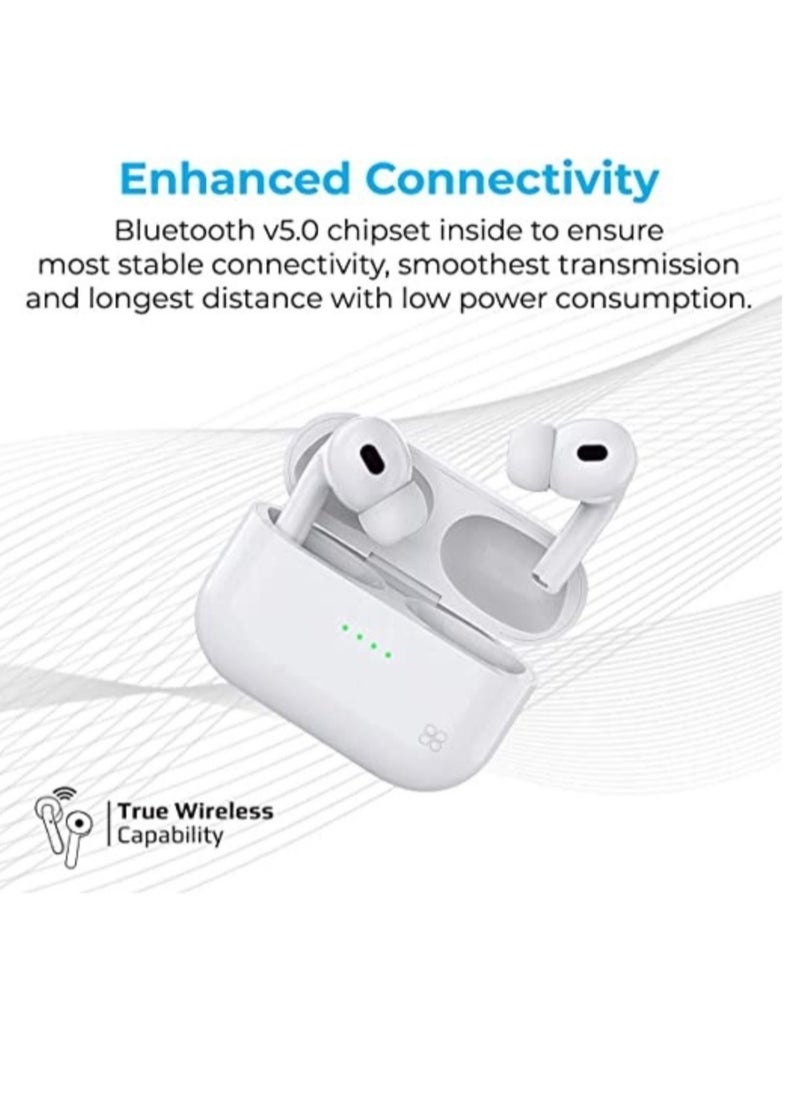 ELTRAZONE - True Wireless Earbuds, Advanced Bluetooth 5.0 Ergonomic Headphones with Mic, 16-Hour Playtime, 240mah Charging Case, Auto-Pairing and Smart-Touch-Control For iPhone 12 Pro/12 Pro Max - White - Image 1