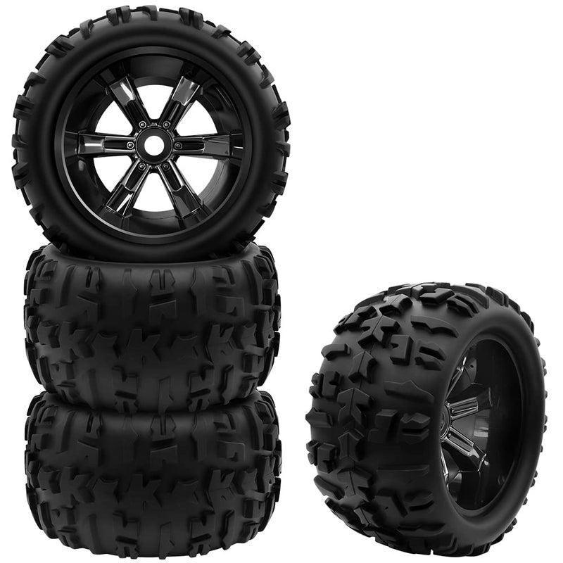 GLOBACT 18 110 17mm Hex RC Wheels and Tires RC Monster Truck Buggy PreGlued RC Tires and Rims with Foam Inserts for 110 TRX ERevo TMaxx Summit Arrma KRATON Outcast RC Monster Truck 4Pcs - Image 2