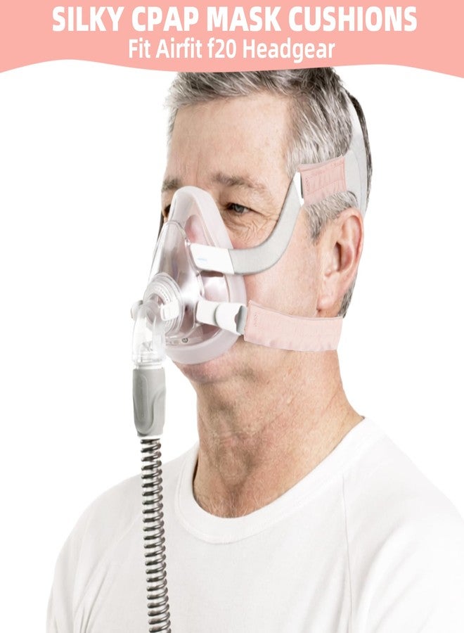 ٨ قطع من أغطية حزام قناع جهاز التنفس CPAP المصنوعة من الساتان، أغطية مريحة لحزام قناع جهاز التنفس CPAP، واقي شعر حريري لجهاز التنفس CPAP يناسب غطاء الرأس Airfit f20، وسائد قناع جهاز التنفس CPAP مضادة للتجاعيد لتقليل العلامات الحمراء (وردي) - Image 5
