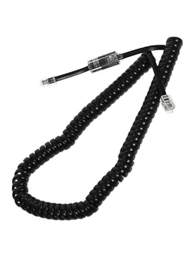 Retractable Coiled Telephone Cord Set Anti Tangle Black for Home and Office Landline - Image 1