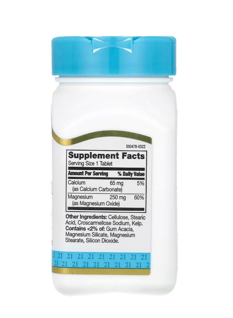 21st Century Magnesium 250 mg 110 Tablets - Image 2
