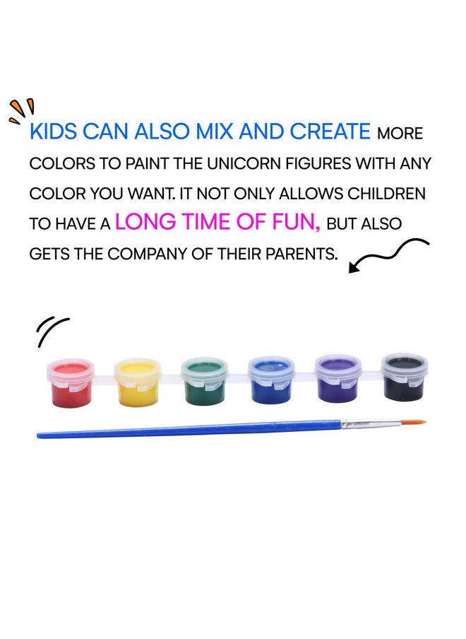 Neliblu - Amazaque Paint Your Own Unicorn Kit Pony Painting Kit Craft Set For Kids Unicorn Painting Kit For Girls Nontoxic Waterbased Paints Art Diy Set Birthday Party School Craft - Image 1
