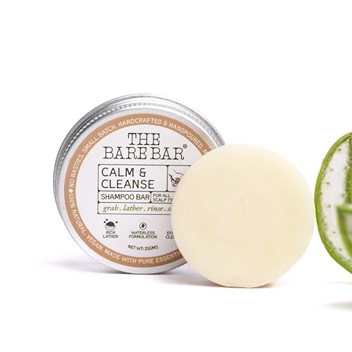 The Bare Bar Calm & Cleanse Shampoo Bar - 25gm | Refreshing Scent | Shampoo Bar | Waterless Formula and eco-kind. Sulfate-Free: Mild yet effective cleansing. Silicone-Free Travel-Friendly - Image 1