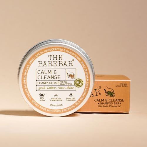 The Bare Bar Calm & Cleanse Shampoo Bar - 25gm | Refreshing Scent | Shampoo Bar | Waterless Formula and eco-kind. Sulfate-Free: Mild yet effective cleansing. Silicone-Free Travel-Friendly - Image 4