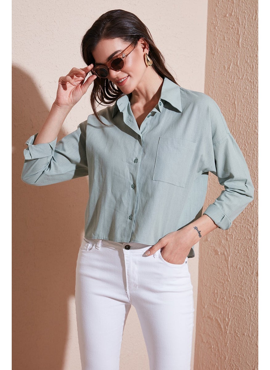 Cotton and Linen Blend Regular Fit Short Front Long Back Shirt Women's Shirt 6772867 - pzsku/Z89F24AE6B7148D0CF22AZ/45/_/1741264870/e0c920d0-81cb-4027-9e90-735b84a1f928