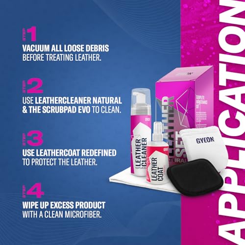 Gyeon Q²M LeatherSet Natural - All in One Car Leather Cleaner and Coating Kit - Clean and Protect Your Cars Leather Interior and Seats - Automotive Leather Protection - Image 3