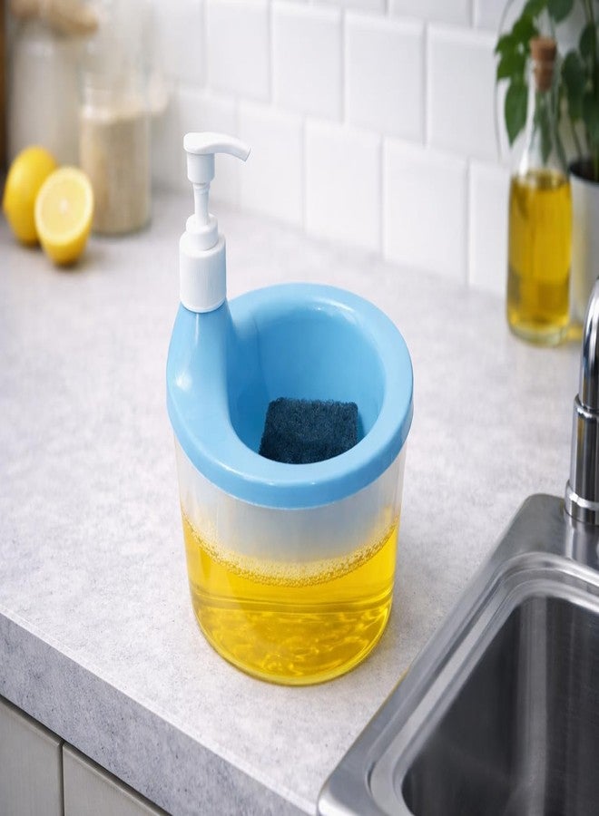 Bigining® Double Layer Kitchen Soap Dispenser with Sponge Holder – Plastic Dishwash Liquid Pump Dispenser for Bathroom & Kitchen Sink Accessories |Hand Wash & Dish Soap Holder (Multi Colour) - Image 3