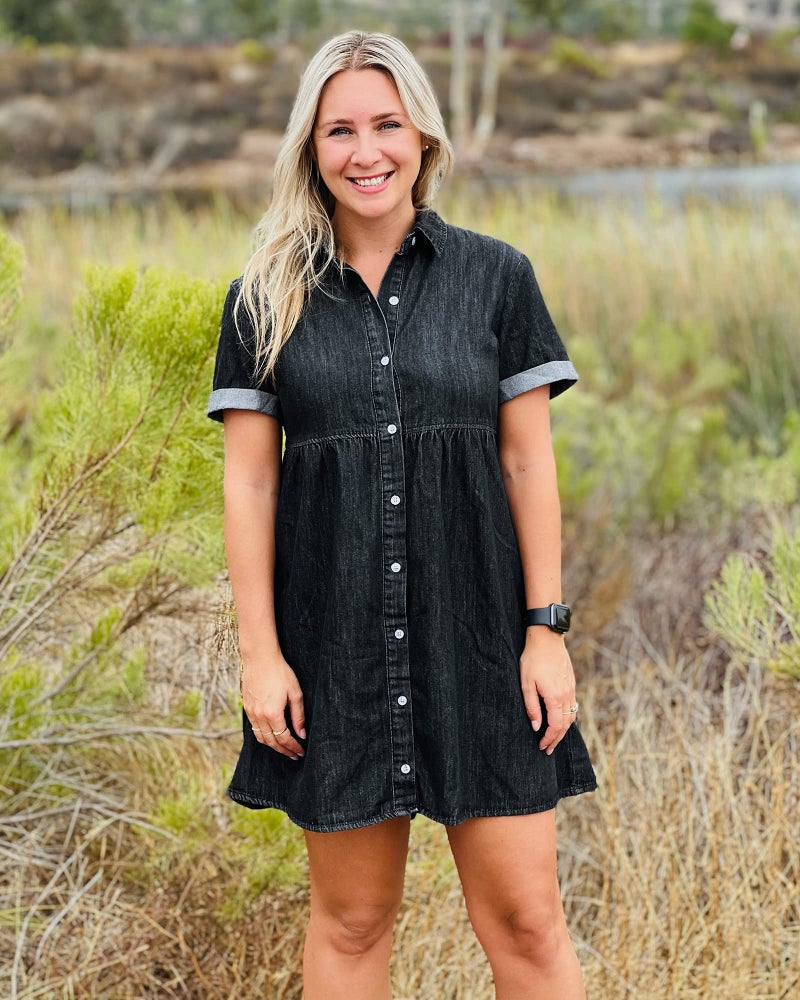 GRAPENT Cotton Dress for Women Country Dresses to Wear with Boots Mid Length Dress for Women Black Outfits Summer Flowy Cocktail Dresses Vintage Black Medium Size 8 Size 10 - Image 3