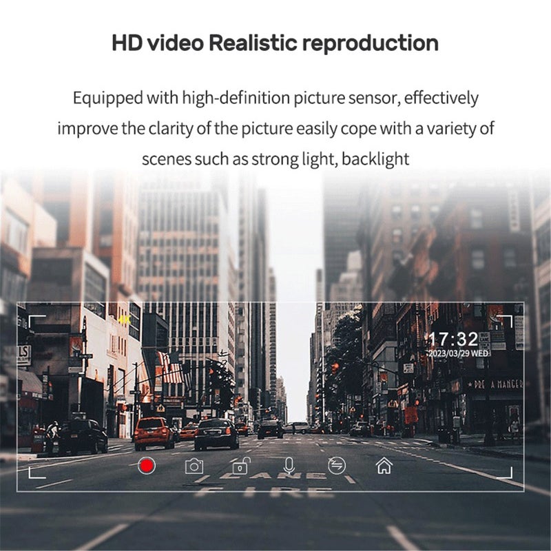 9.3" 4K(interpolation) Dash Cam Rearview Camera Wifi Carplay & Android Auto Wireless GPS Navigation Dashboard DVR AI Voice Split Screen AUX - Image 4