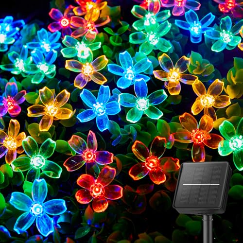 Brightown أضواء شمسية مزخرفة على شكل زهور LED 60 من برايتاون، أضواء خرافية مقاومة للماء للحديقة، الفناء، السياج، شجرة عيد الميلاد، حفلات الزفاف، والديكور، متعددة الألوان - Image 1