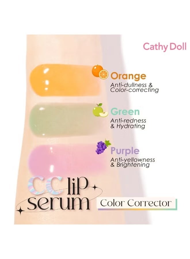Cathy Doll CC Lip Serum Color Corrector Hydrating Lip Gloss with Color-Correcting Formula, Moisturizing Lip Serum for Smooth Glossy Lips, Green Apple - Image 3