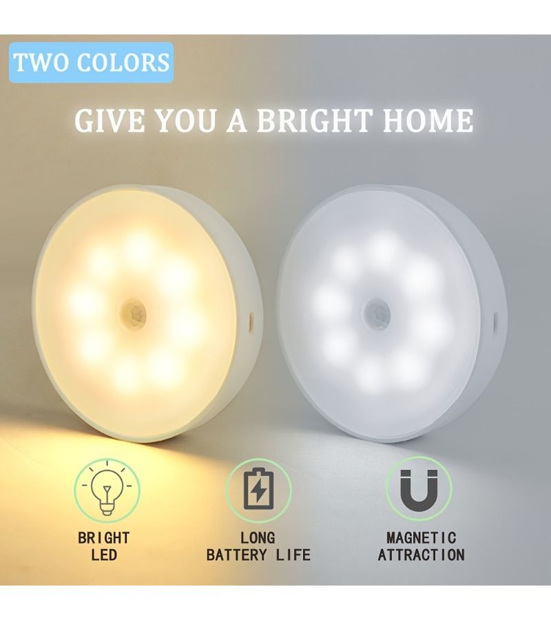 Warm Light LED Motion Sensor Night Light USB Rechargeable Magnetic Wardrobe - Image 4