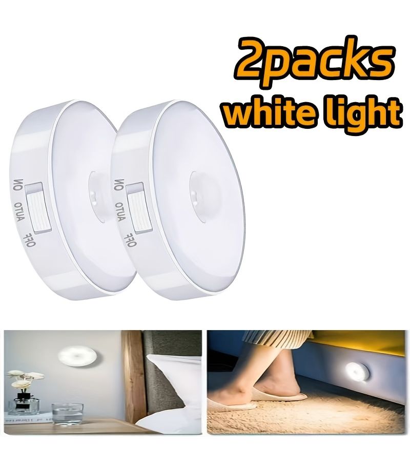 Warm Light LED Motion Sensor Night Light USB Rechargeable Magnetic Wardrobe - Image 2