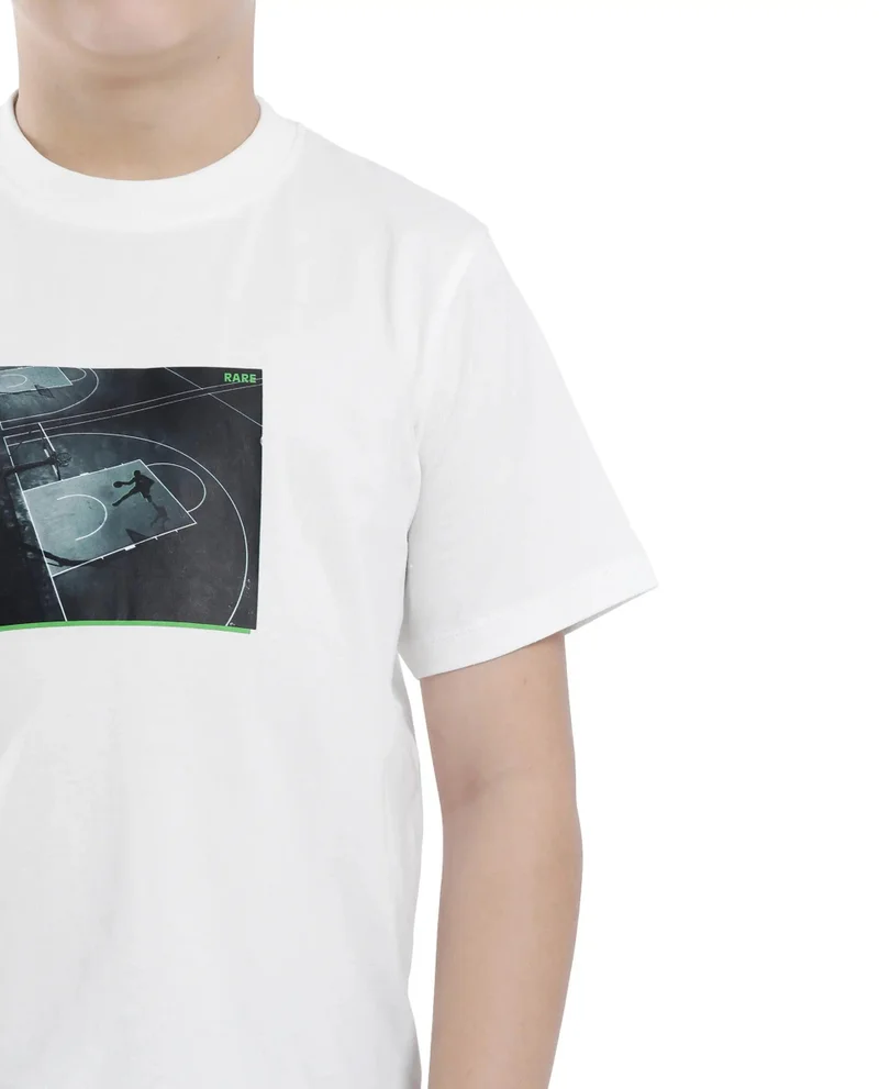 Rare Ones Rare Ones Kids Zion Off White Cotton Half Sleeve Graphic Print Slip-On Closure Regular Fit T-Shirt