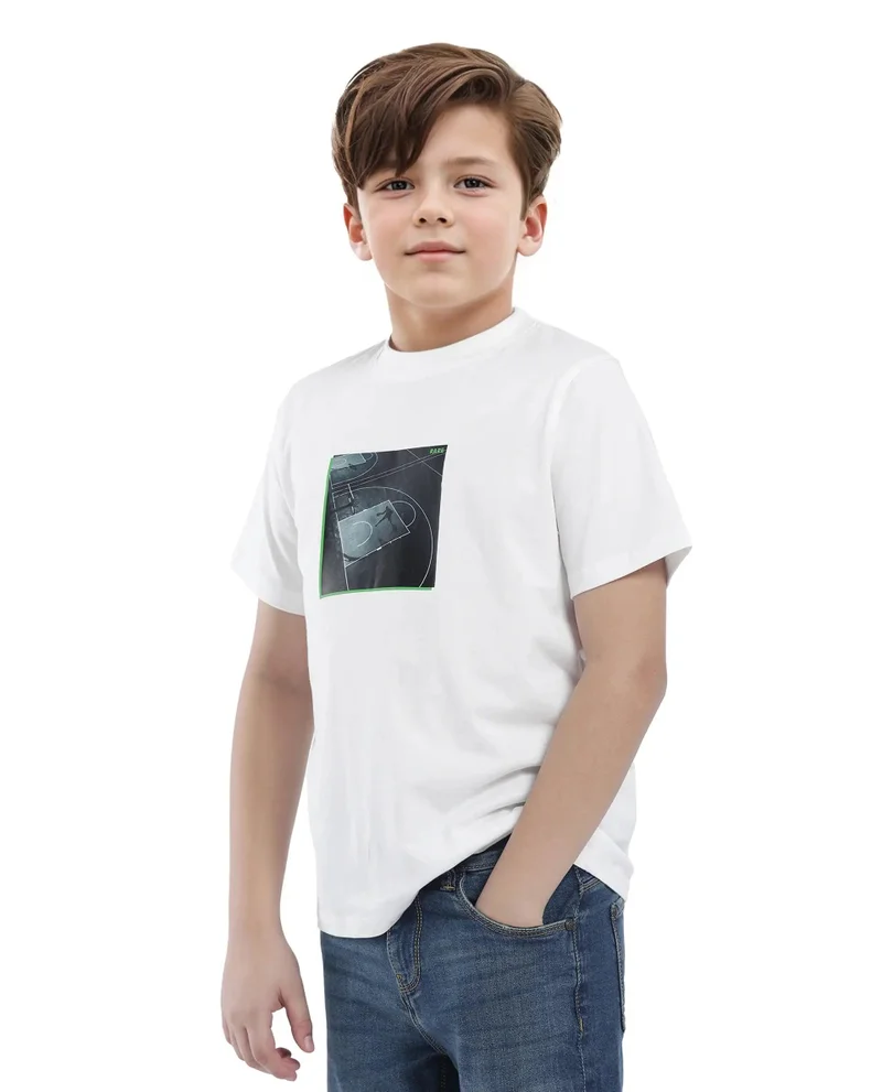 Rare Ones Rare Ones Kids Zion Off White Cotton Half Sleeve Graphic Print Slip-On Closure Regular Fit T-Shirt