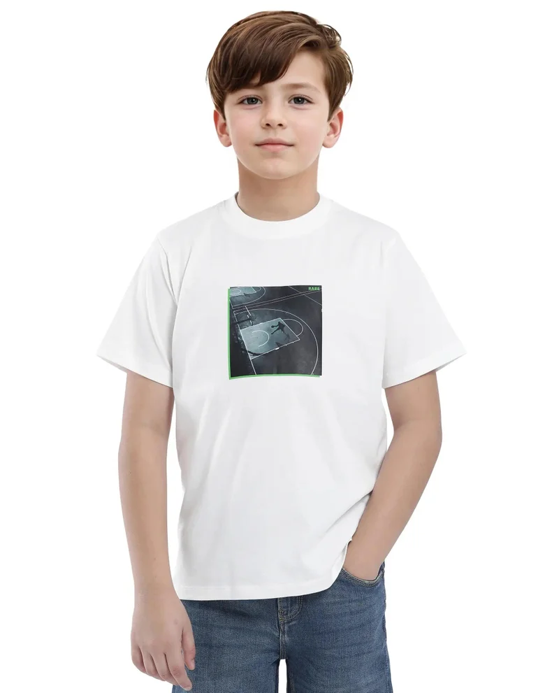 Rare Ones Rare Ones Kids Zion Off White Cotton Half Sleeve Graphic Print Slip-On Closure Regular Fit T-Shirt